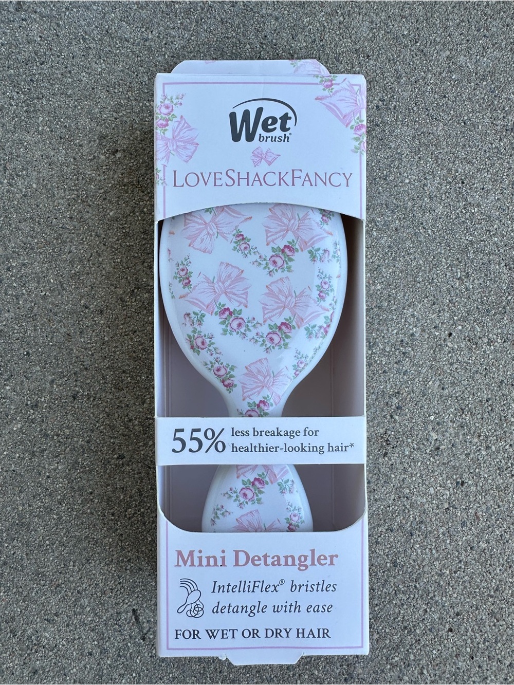 LoveShackFancy x Wet Brush in Rosa Beaux Mini Shine detangling hairbrush